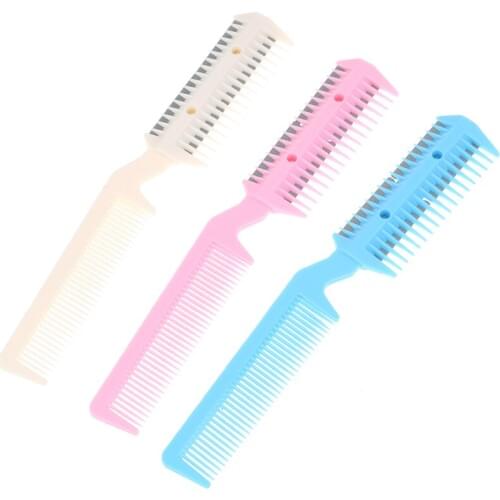 1pc Razor Comb Hair Cutter Thinning Shaper Comb Razor Blades Trimmer Hair Remover Tool Color Random 3 Styles