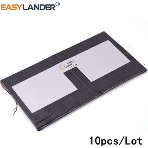 10pcs/Lot 3.7V 35113140 6000MAH lithium Li ion polymer rechargeable battery For Power mobile Power bank e-book video game