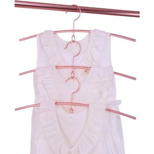 46cm 3 pcs/lot Stackable Aluminium Alloy Clothes Hangers Sturdy Adult Coat Support Traceless Clothing Hanging