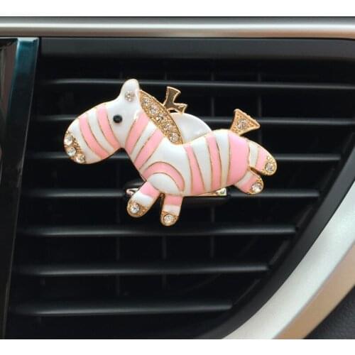 Car Flavoring Smell Air Freshener In Car Aroma Diffuser Air Vent Clip Diamond Cute Zebra Fragrance For Auto Accessory Ornaments