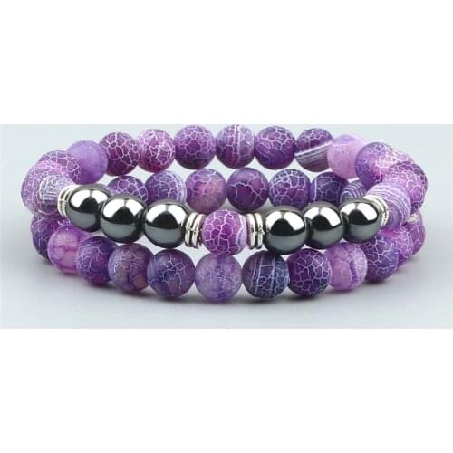 Trendy Hematite Beaded Men Bracelet 8mm Natural Lava Stone Couple Distance Bracelets&Bangles Charm Jewelry for Women Best Friend