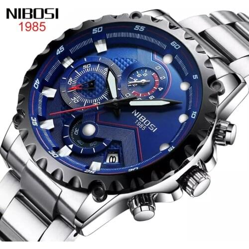 NIBOSI Men Watch Big Dial Sports Watches Mens Fashion Army Watch Men Military Clock Quartz Wristwatch Relogio Masculino 2322