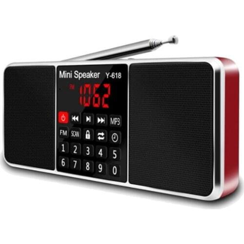 Digital FM Radio Receiver Speaker MP3 Player Support TF Card USB Drive LED Display Time Shutdown Portable Radios