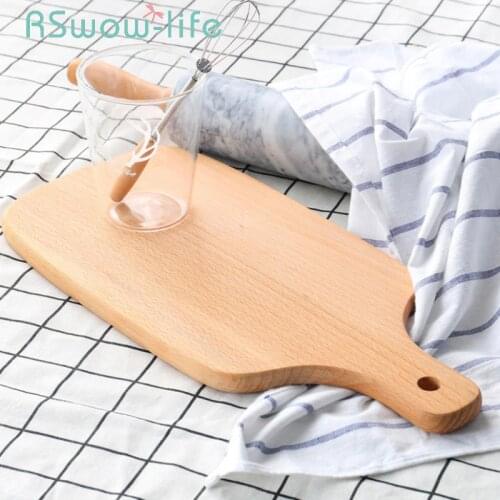 Environmentally Friendly Wood with Handle Thickened Cutting Board Pizza Wooden Tray Hanging Fruit Bread Tray Sushi Plate