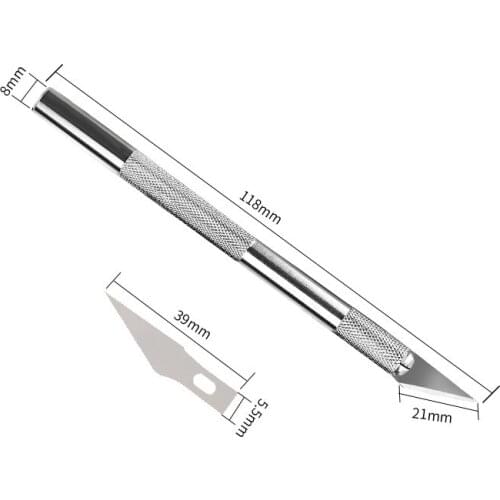 Stainless steel art soft pottery rubber stamp carving knife mobile phone film office art stationery paper knife utility knife