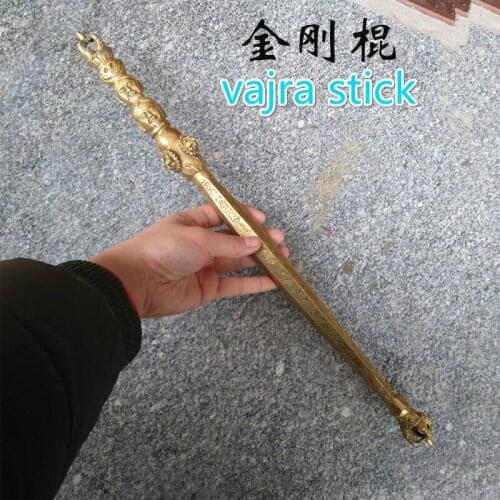 Copper ritual Dorje Tibetan Buddhism talisman Pestle Surrender demons King Kong stick rod buddha phurpa vajra about 48CM length