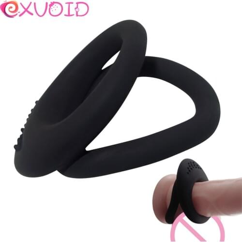 EXVOID Scrotal Binding Delay Ejaculation Sex Toys For Men Soft Silicone Penis Enlargement Reusable Condom Cock Rings Penis Rings