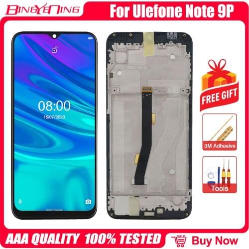New Original 6.52 Inch Touch Screen+720x1600 LCD Display+Frame Assembly Replacement For Ulefone Note 9P Android 10 Smart Phone