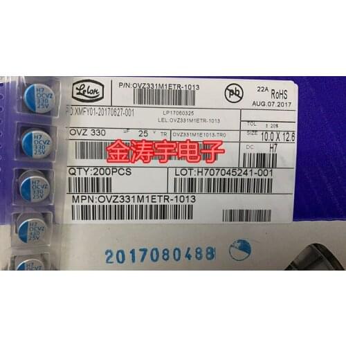Original new 100% OVZ331M1ETR-1013 25V330UF 10X12.6 SMD solid state capacitor (Inductor)