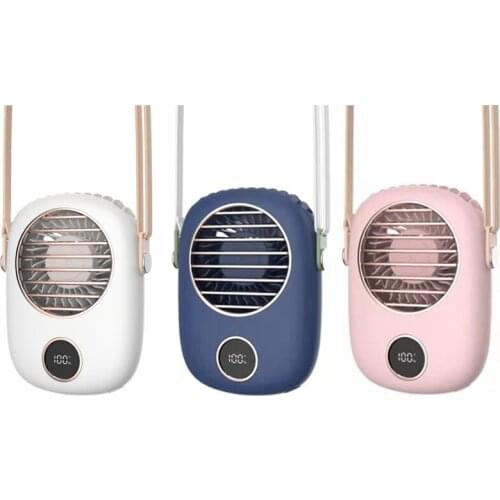 Personal Portable Neck Fan, Hanging Neck Fan,Rechargeable Outdoor Handheld Portable Silent Mini Cooling Fans LED Display