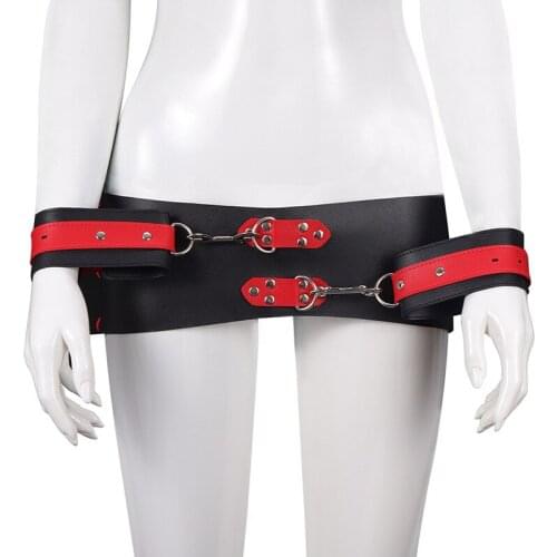 Adjustable PU Leather belt Body Handcuffs bondage restraint BDSM Exotic Accessories Tool harness Slave sex toy couple