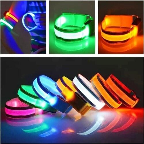 Jogging Arm Strap LED Night Light Reflective Sports Safety Accessories Night Cycling Running Hiking Adjustable Warning Armband