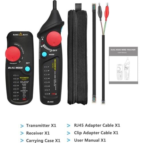 MAXRIENY FWT82 Dual Mode Network Cable Tracker Wire Toner RJ45 RJ11 Ethernet LAN Tracer Analyzer Detector Line Analyzer