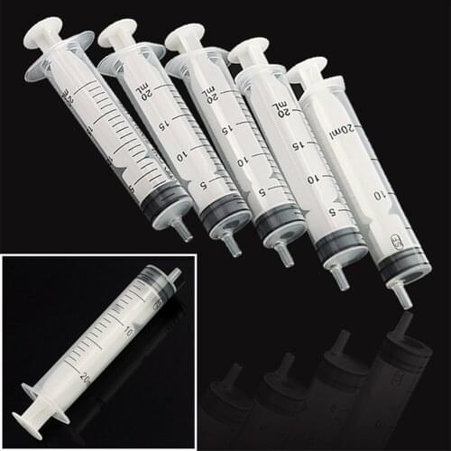New 50Pcs Plastic Syringe Measuring Syringe 20ml Syringe Disposable Measuring Nutrient Hydroponics Analyze Mixture Ink Cartridge