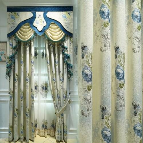 Chenille Luxury 4D jacquard villa curtain For Living Room Window Curtain Bedroom Embroidered Tulle Curtain Luxury Home Decor