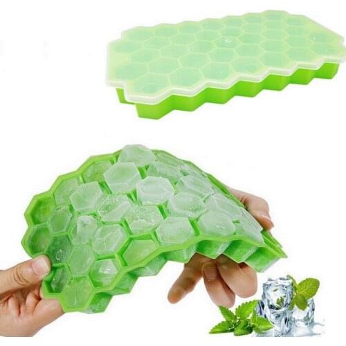 Honeycomb Ice Cube Trays With Removable Lid Silicone Ice Molds For Whiskey Vodka Convenient Food Grade Ice Ball Making Mold