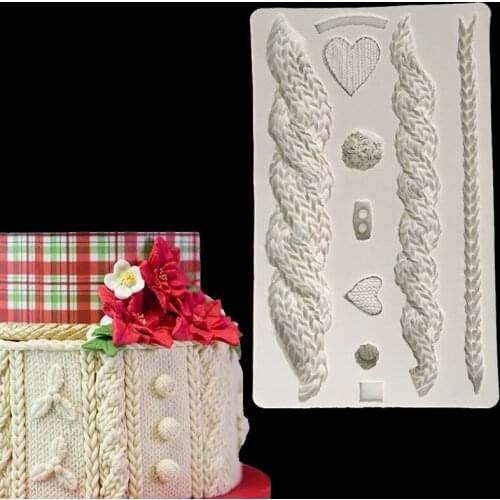 Fondant Silicone Mold Chocolate Mold Wild Hemp Rope Sash Belt Food Grade Silicone Cake Mold