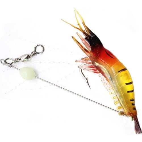 Luminous Shrimp Silicon 9cm 6g Soft Artificial Bait With Hooks Swivels Anzois Para Pesca Sabiki Rigs Fishing Tackle