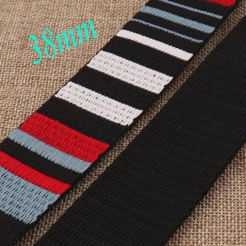 38MM Jacquard Webbing Colorful Striped Soft Ethnic Webbing Purse Bag Purse Strap Geometric Pattern Webbing Bag Belt