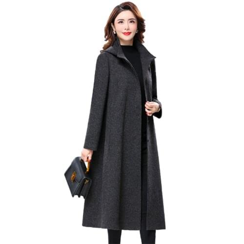 Autumn winter new women Windbreaker coat plus size hooded fashion button-down long sleeve loose long trench coat womens overcoat