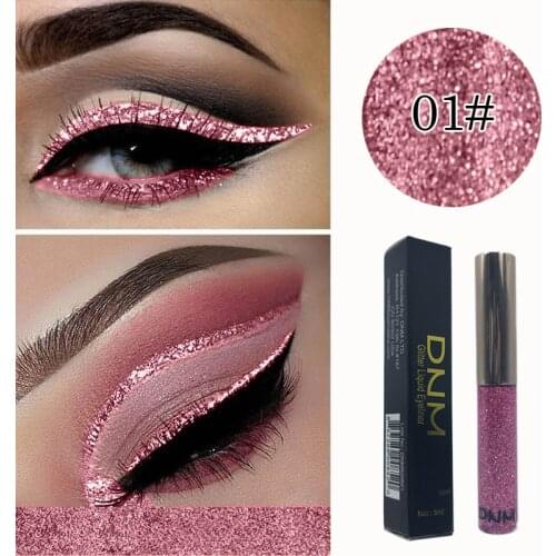 16 Colors Liquid Eyeliners Silver Gold Quick Drying Lasting Glitter Eyeliner Shiny Waterproof Eye Makeup Pigment Cosmetic TSLM1