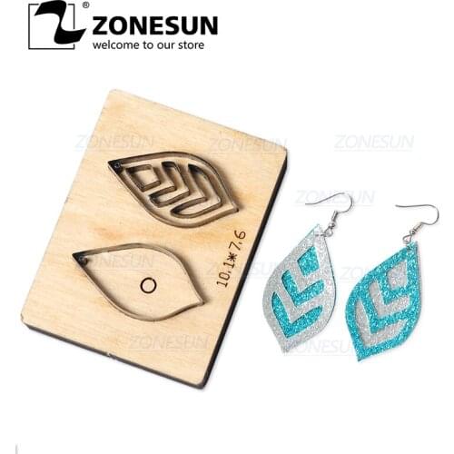 ZONESUN H7 DIY Custom Cutter Leather Earring Cutting Die Leather Cut Out Earring For Steel Rule Die Cutting Machine Press Tools