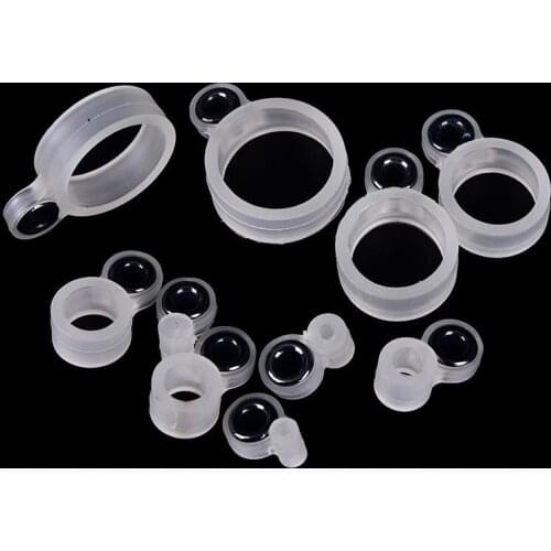 14PCS DIY Guide Silicone Fishing Rod Wire Ring Ceramics Eye Fishing Line Guide Ring Different Sizes