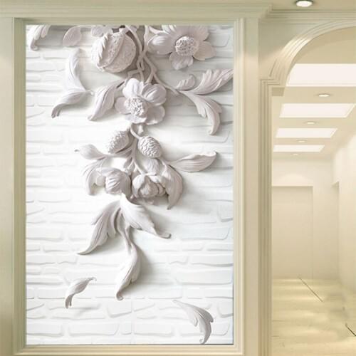 3d wall mural Gypsum Flower 3d Bricks Wallpaper for Hallway foyer Living Room 3d wall mural wall paper 3d Photo Murals Decor