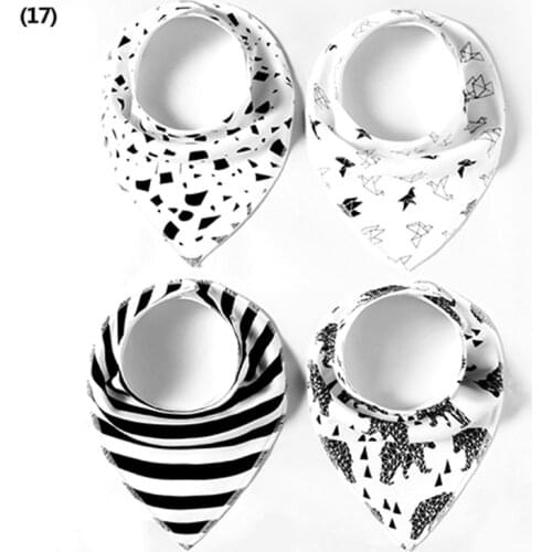 4pcs/Lot Kids Feedings Saliva Towels Baby Cotton Bibs Toddler Children Bandana Burp Cloth For Infant Girls Boys Scarf Wholesale