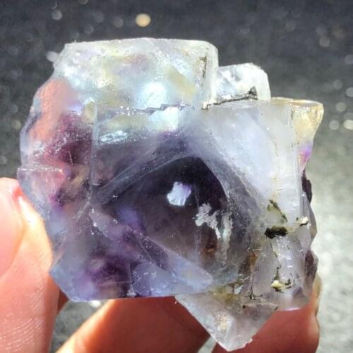 40.9gNatural illusion of fluorite mineral stone home decoration ring vein healing geological teaching CRYSTAL QUARTZ GEM