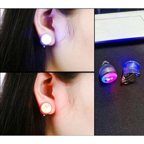 600pcs/lot(300pairs) Fashion Led Stud Earring Clip LED Earrings Studs Dance Party Accessories Unisex for Men Women ZA5642