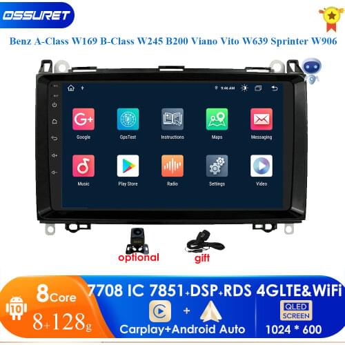 4G LTE 2 din Car Radio GPS Stereo for Mercedes Sprinter W906 Benz B200 A B Class W169 W245 Viano VitoW639 Multimeida Navigation