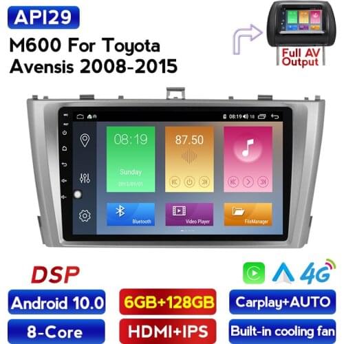 Car Radio 2DIN Android 10 For Toyota Avensis 2009 2010-2015 GPS Navigation RDS AM Bluetooth Car Multimedia Player NO DVD 2 DIN