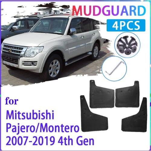 Car Mud Flaps for Mitsubishi Pajero Montero 2007~2019 2008 2009 2010 Mudguard Splash Guards Fender Mudflaps Auto Accessories