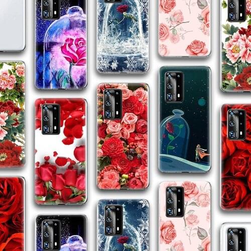 Ciciber Luxury Rose Cute Case for Huawei P30 P40 P20 Mate 40 30 20 10 Honor 30 30S 20 9 Pro Lite P Smart Plus 2019 2020 Silicone