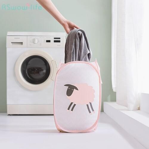 Home Dirty Cloth Basket Cartoon Large Waterproof Folding Laundry Bathroom Home Organization And Storage Laundry Receiving Bag