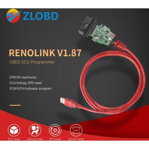 Renolink v1.87 renolink V152 OBD2 for Renault ECU Programmer V1.52 Key Coding UCH Matching Dashboard Coding ECU Resetting