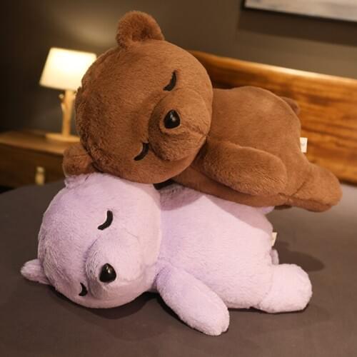 50cm stuffed animal Plush Sleeping Bear Toys doll cute animal toys Accompanying sleeping doll birthday Gifts purple Brown