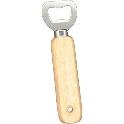 Stainless Steel Wooden Handle Bottle Opener Beech Wood Rubber Wood Beer Bottle Opener Advertising Gift With Hole Custom LOGO