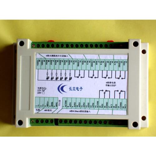 RS485 Acquisition Card, Switch Relay, 4-20mA Analog Input, 6 Channels Each for MODBUS Remote Control