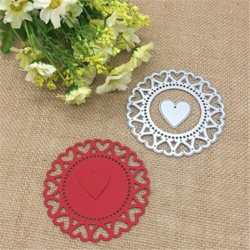 Round love hearts Metal Cutting Dies Stencil Scrapbooking Photo Album Card Paper Embossing Craft DIY