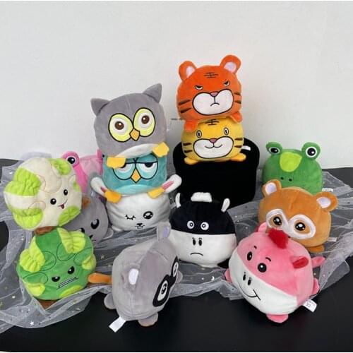 Kawaii Two-sided Cat Rabit Plush Toys Mood Octopu Emotion Cat Gato Doll Double-Sided Flip Doll Peluches For Pulpos Kid Gift