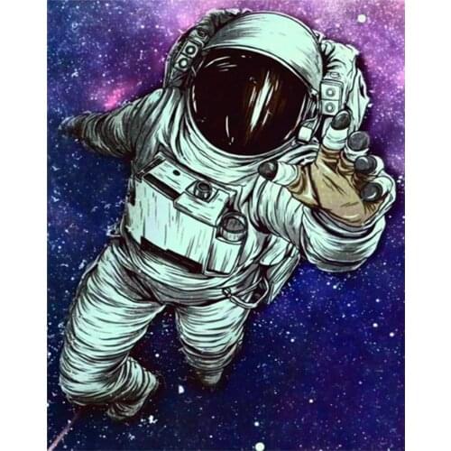 AMTMBS Astronaut Space Pictures Painting By Numbers Kits Home DIY Frame Hand Painted On Canvas Coloring By Numbers Home Decor