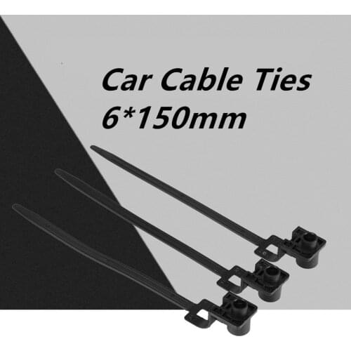 50 Pcs Nylon Black Car Auto Cable Strap Push Mount Wire Tie Retainer Clip Clamp cable ties