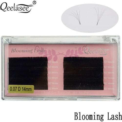 Qeelasee One Tray 0.05/0.07 Blooming Lash Automatic Fanning Lash faux mink Volume eyelash extensions Easy Fan for Makeup