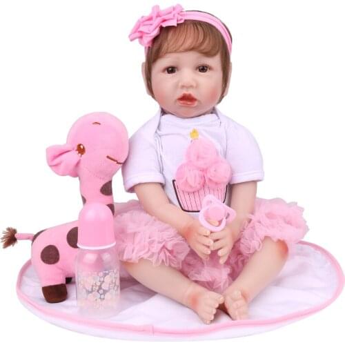 Lifelike Reborn Baby Doll 0-3 month reborn toddler rag doll with soft cloth body very sweet girl doll for kid gift silicone bebe