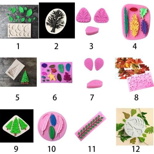Christmas Leaf Silicone Mold Fondant Leaves Petals Fondant Cake Silicone Mold Chocolate Cake Mold Decorating Tools Baking Mold