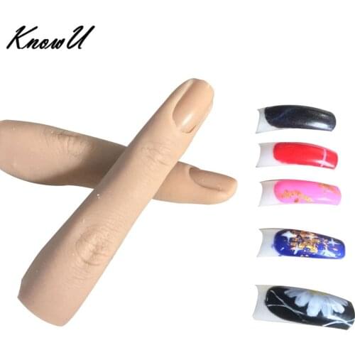 KnowU Practice Hand Fake Finger Nail Art Model Finger Tool Adjustable DIY Acrylic UV Gel Manicure Nail Tools For Training