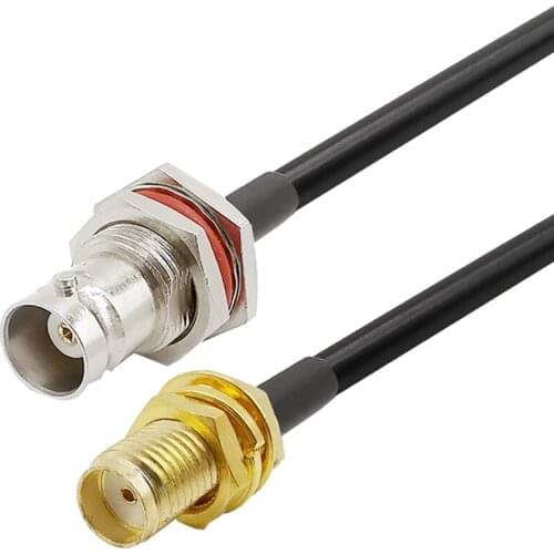 SMA to BNC RG58 Cable BNC Female to SMA Female Jack Coaxial Cable for Antennas, Wireless LAN Devices RF Connector Coaxial Wi-Fi
