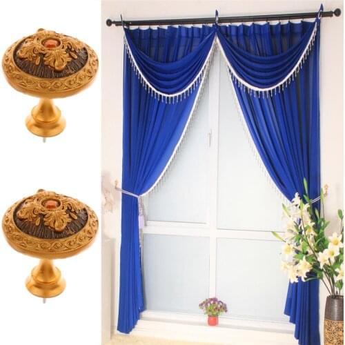 Resin Material Curtain Tie Back Wall Hooks Hats Scarfs Coats Hanger High Quality Gold Beige One Pair